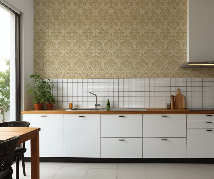 Rococo Relief - Gold Tone Wallpaper