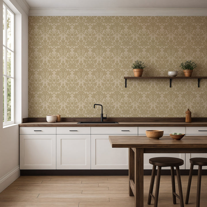 Rococo Relief - Gold Tone Wallpaper