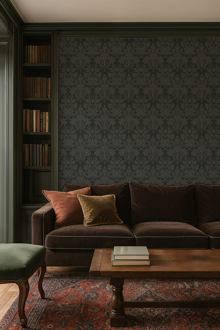 Rococo Relief - Obsidian Wallpaper