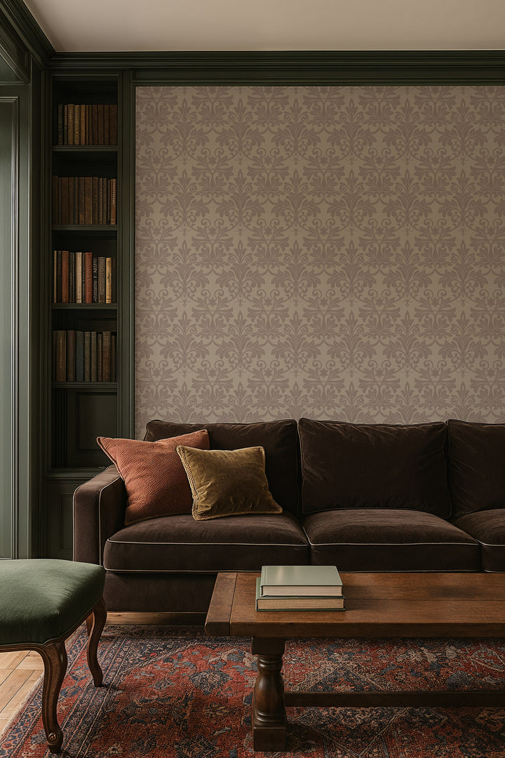 Rococo Relief - Red Clay Wallpaper
