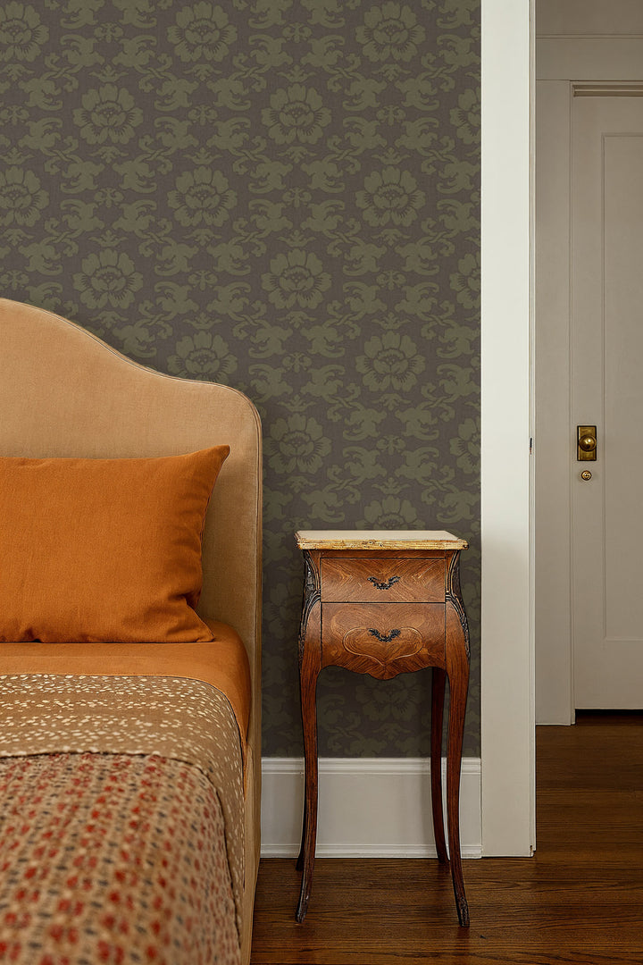 Silken Poppy - Antique Shadow Wallpaper
