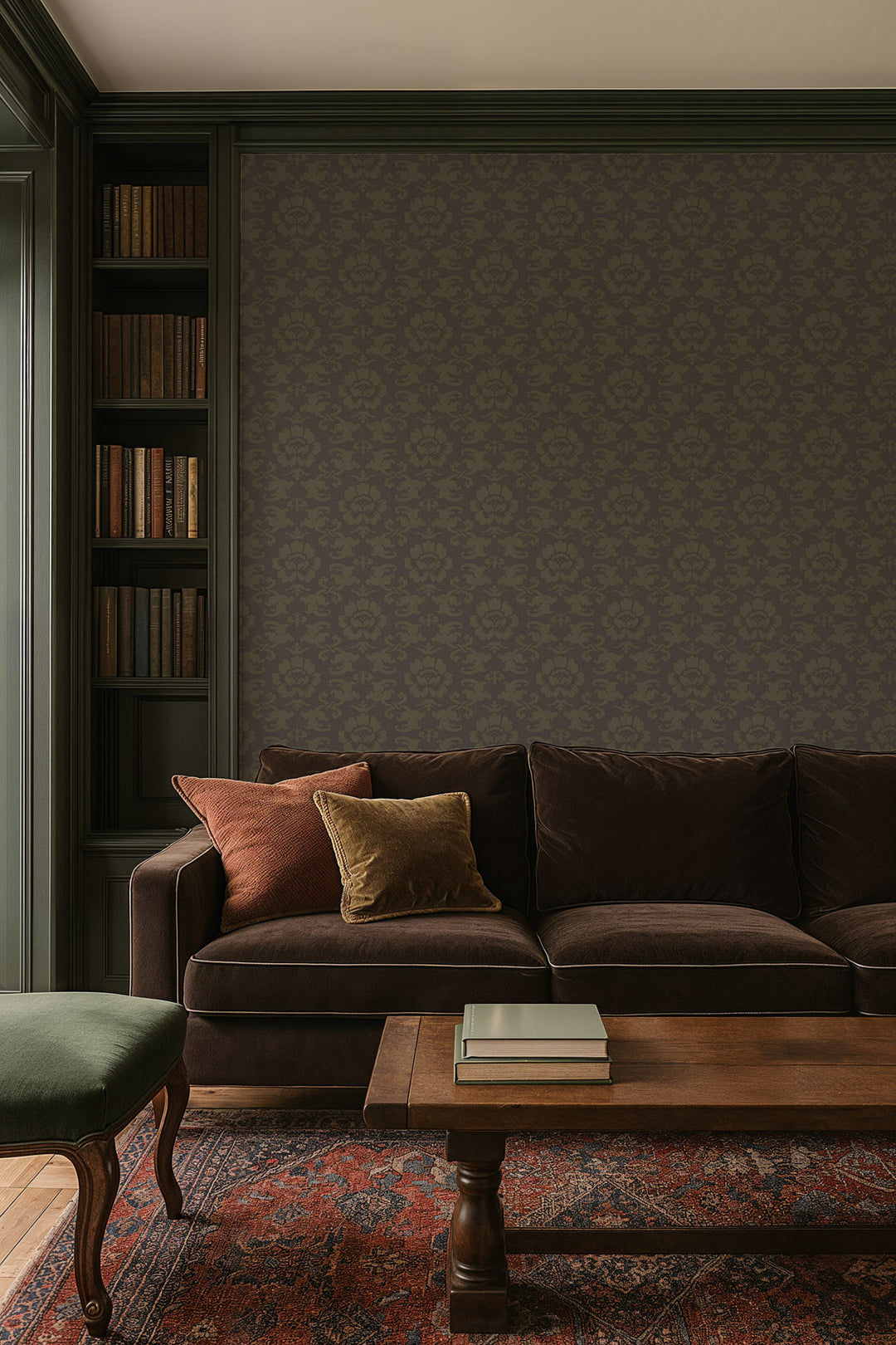 Silken Poppy - Antique Shadow Wallpaper