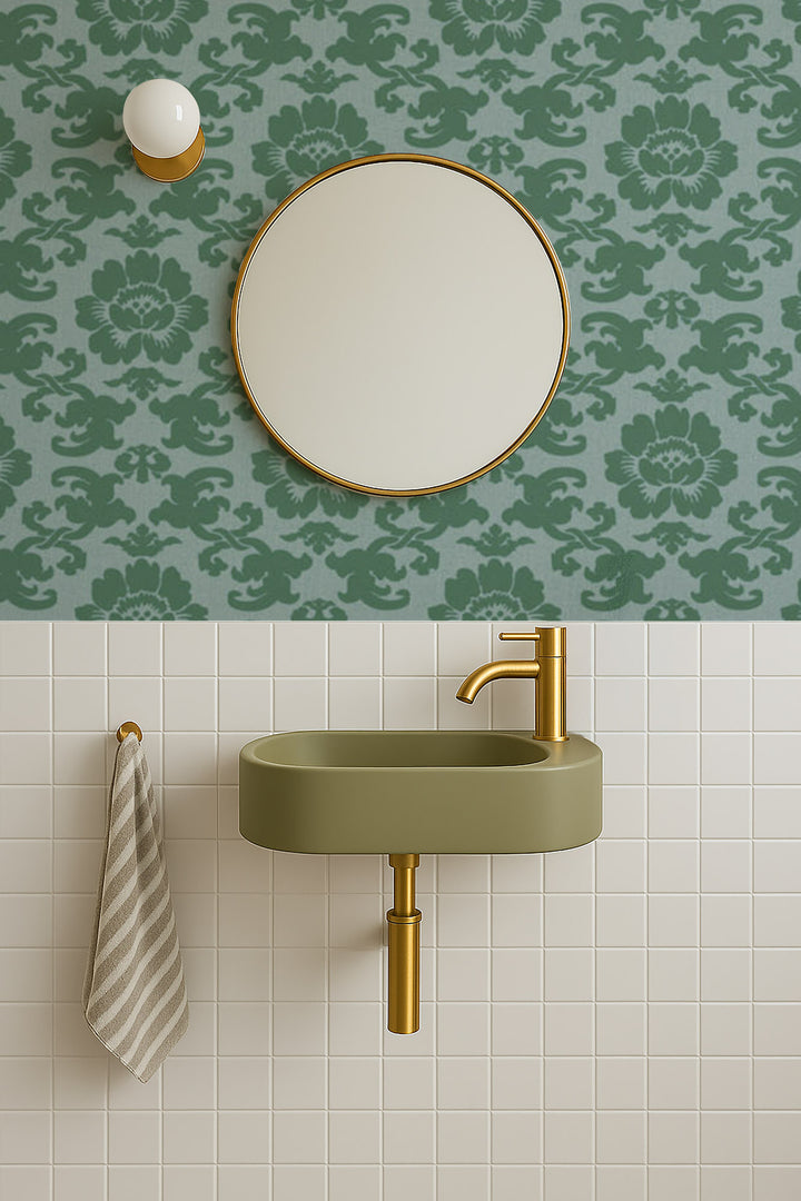Silken Poppy - Blue Jade Wallpaper