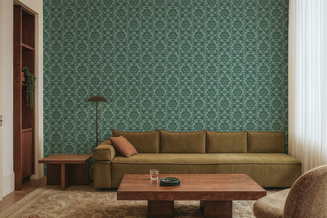 Silken Poppy - Blue Jade Wallpaper