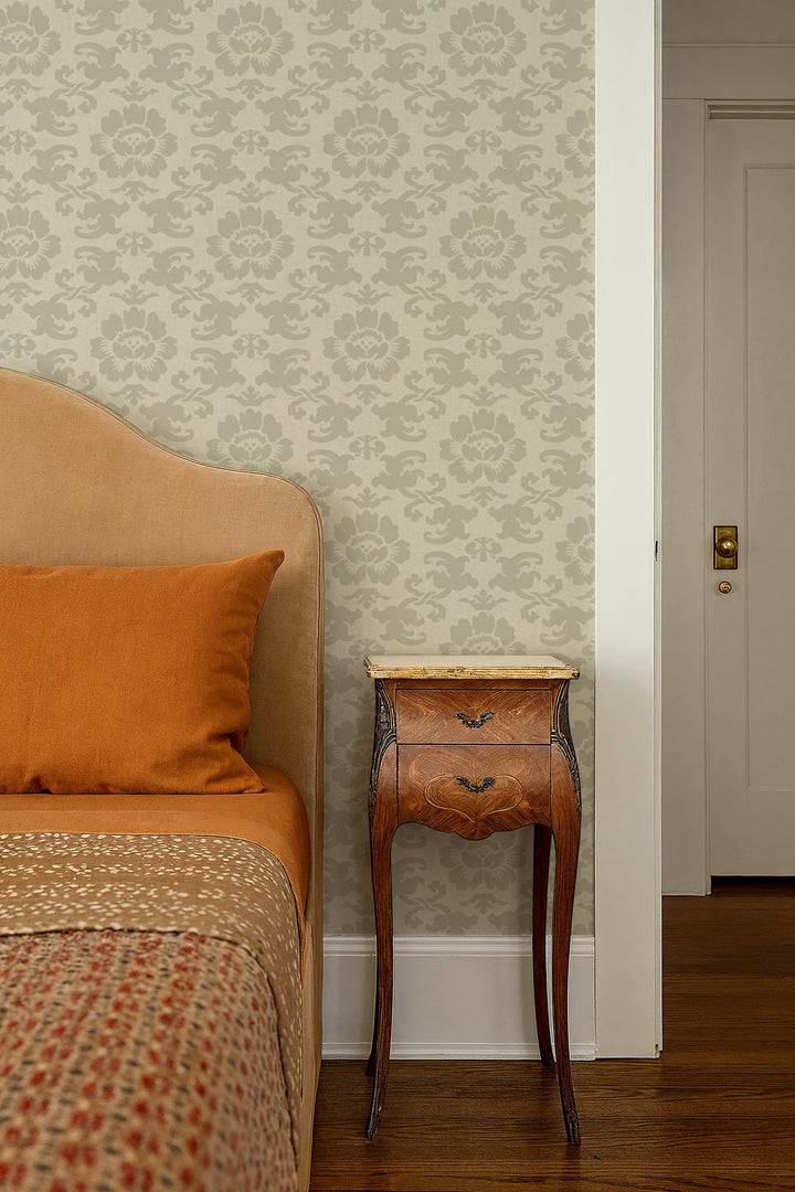 Silken Poppy - Linen Wallpaper