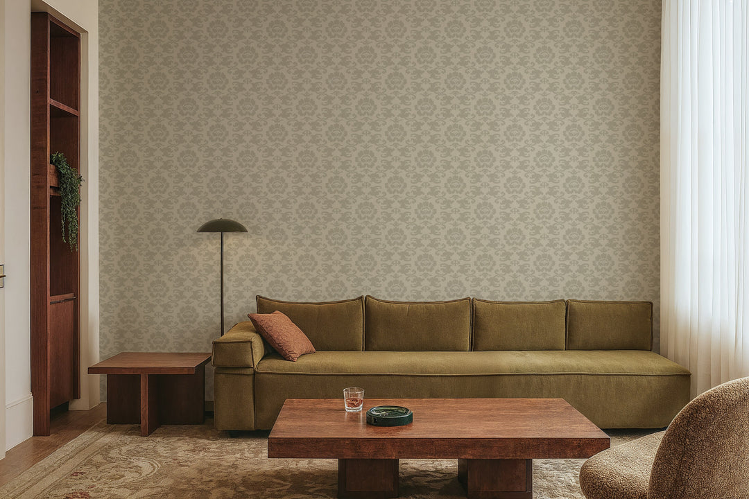 Silken Poppy - Linen Wallpaper
