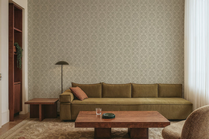 Silken Poppy - Linen Wallpaper