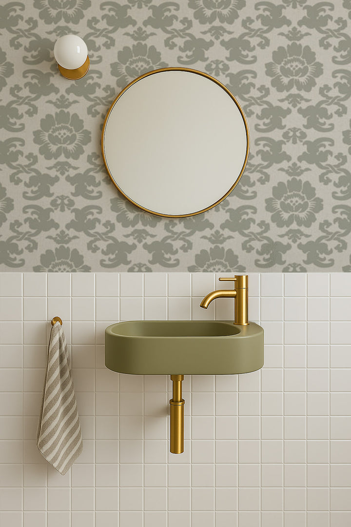 Silken Poppy - Olive Ash Wallpaper