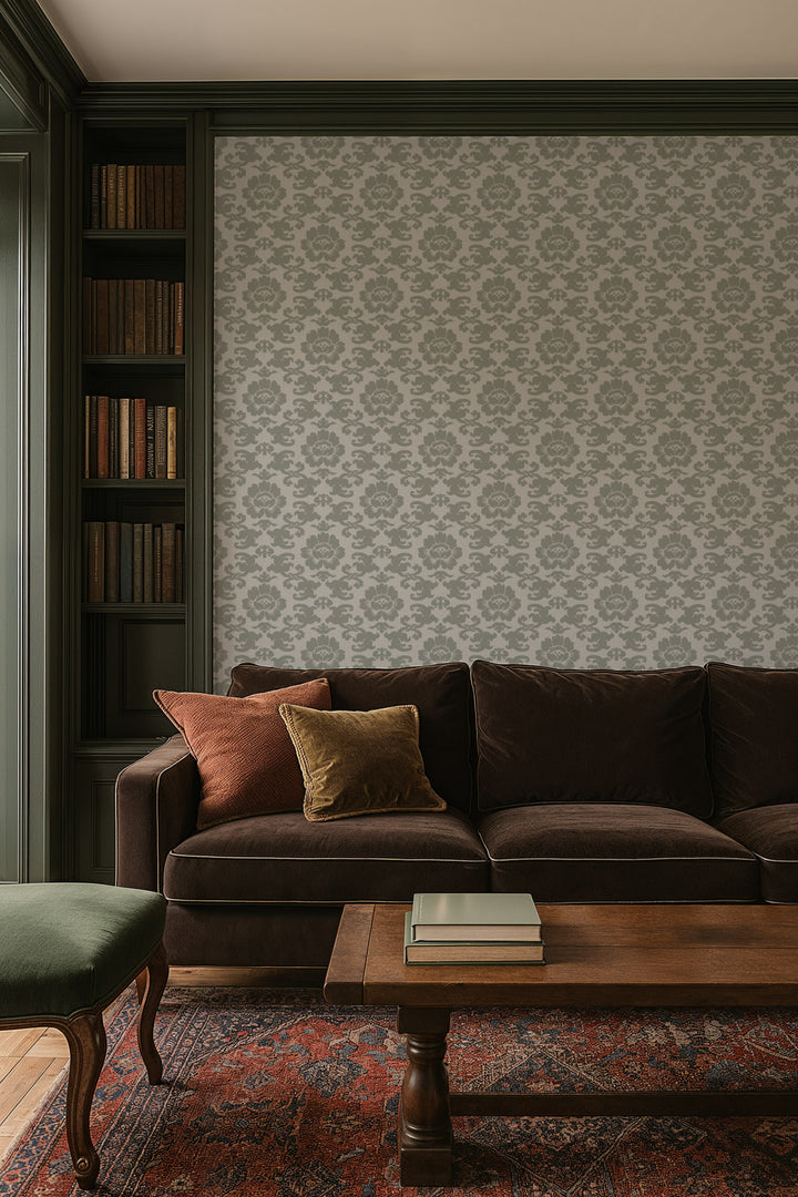 Silken Poppy - Olive Ash Wallpaper