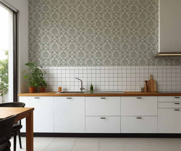 Silken Poppy - Olive Ash Wallpaper