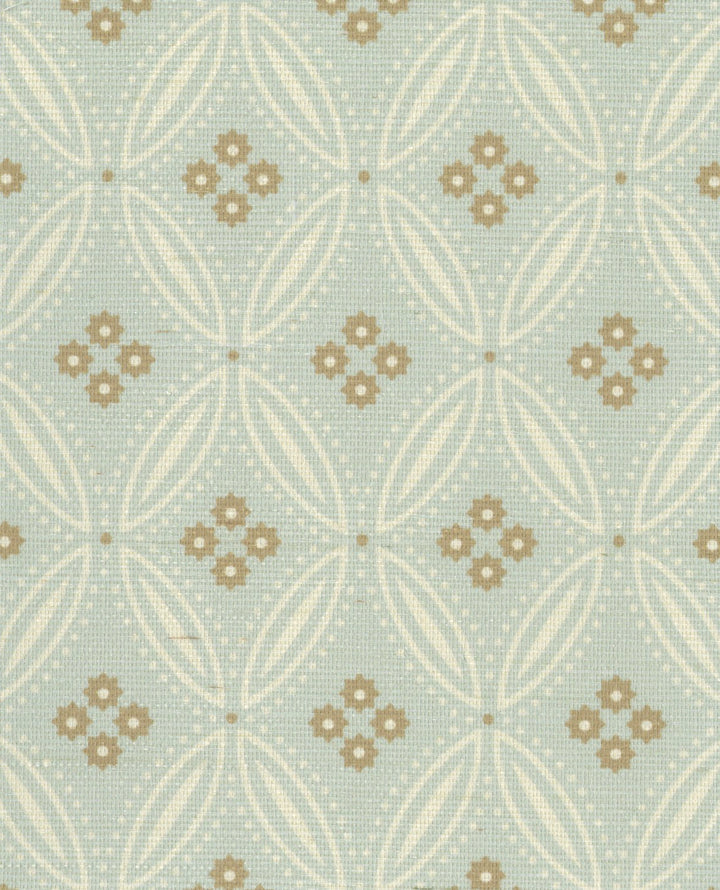 Stone Lace Champagne Blue Grasscloth