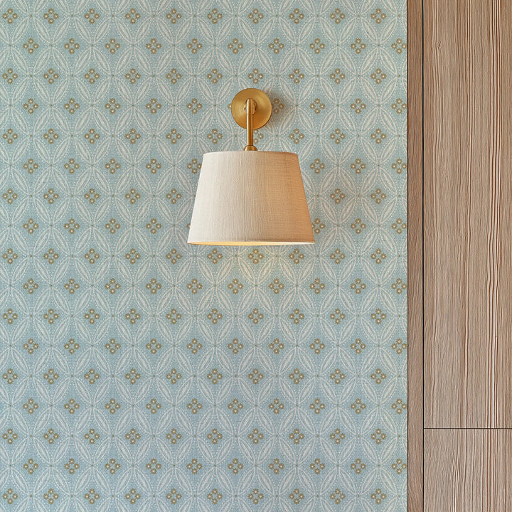 Stone Lace Champagne Blue Grasscloth