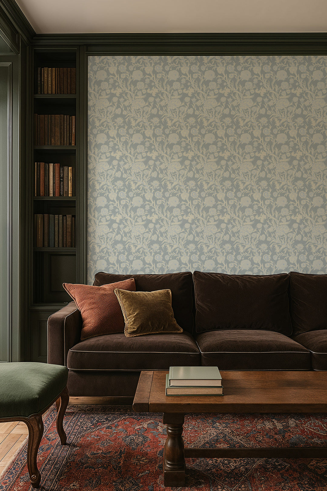 Blooming Thicket - Glacial Blue Wallpaper
