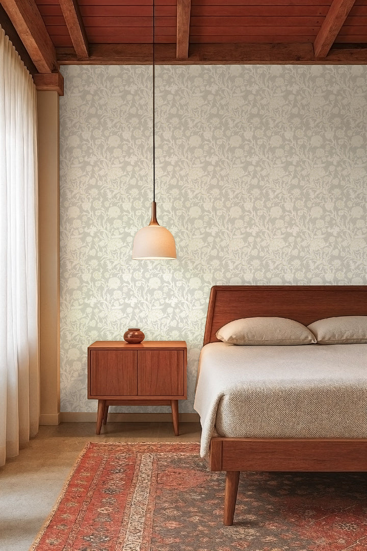 Blooming Thicket - Linen Wallpaper