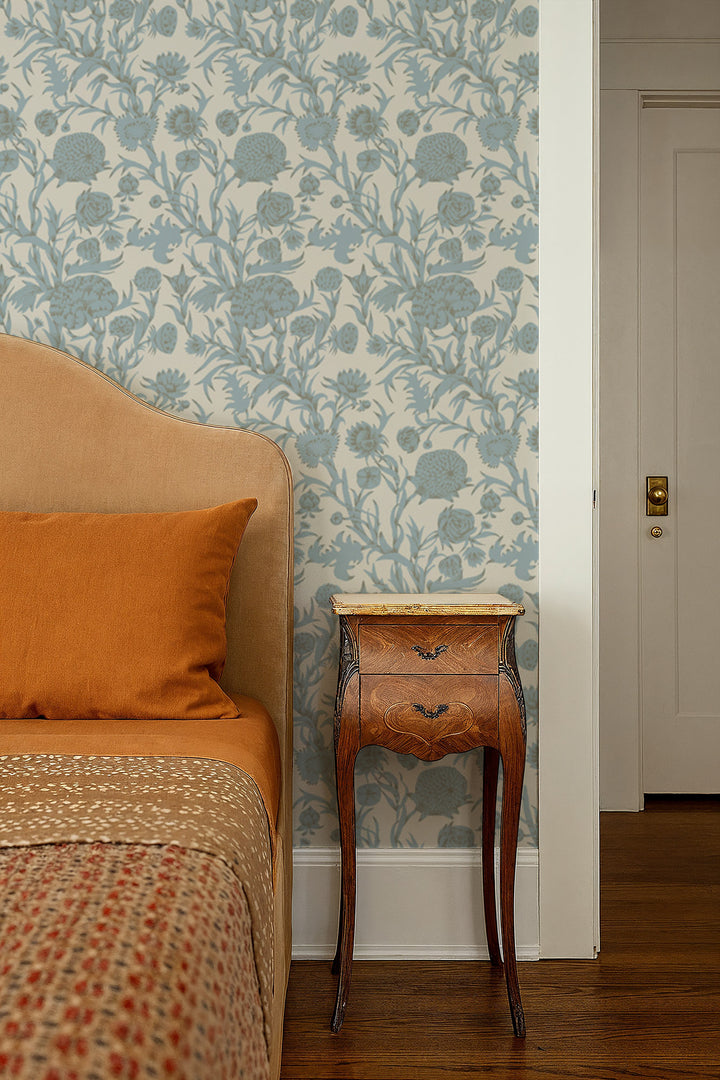 Blooming Thicket - Linen Stone Wallpaper