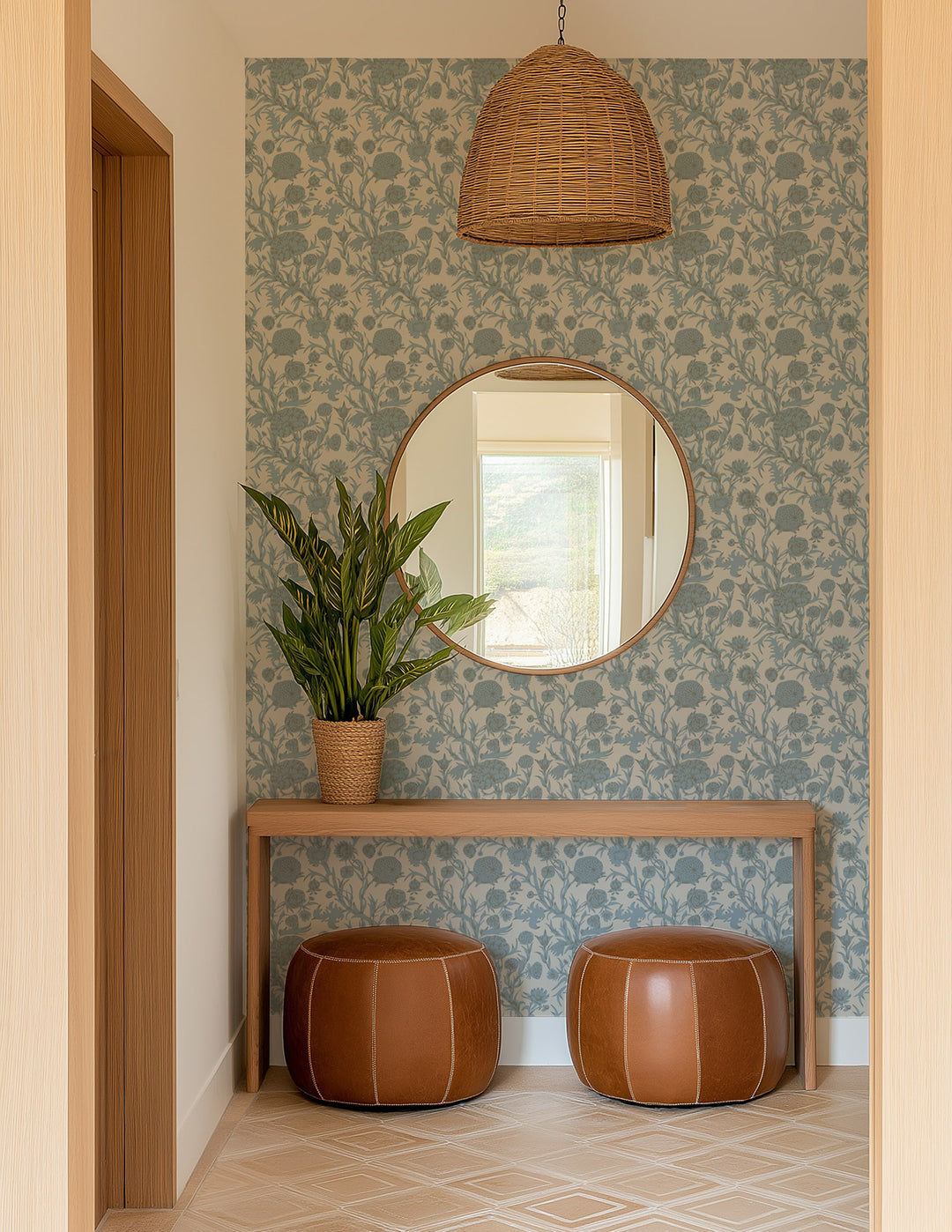 Blooming Thicket - Linen Stone Wallpaper