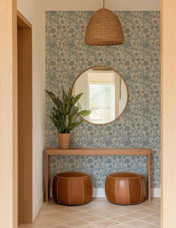 Blooming Thicket - Linen Stone Wallpaper