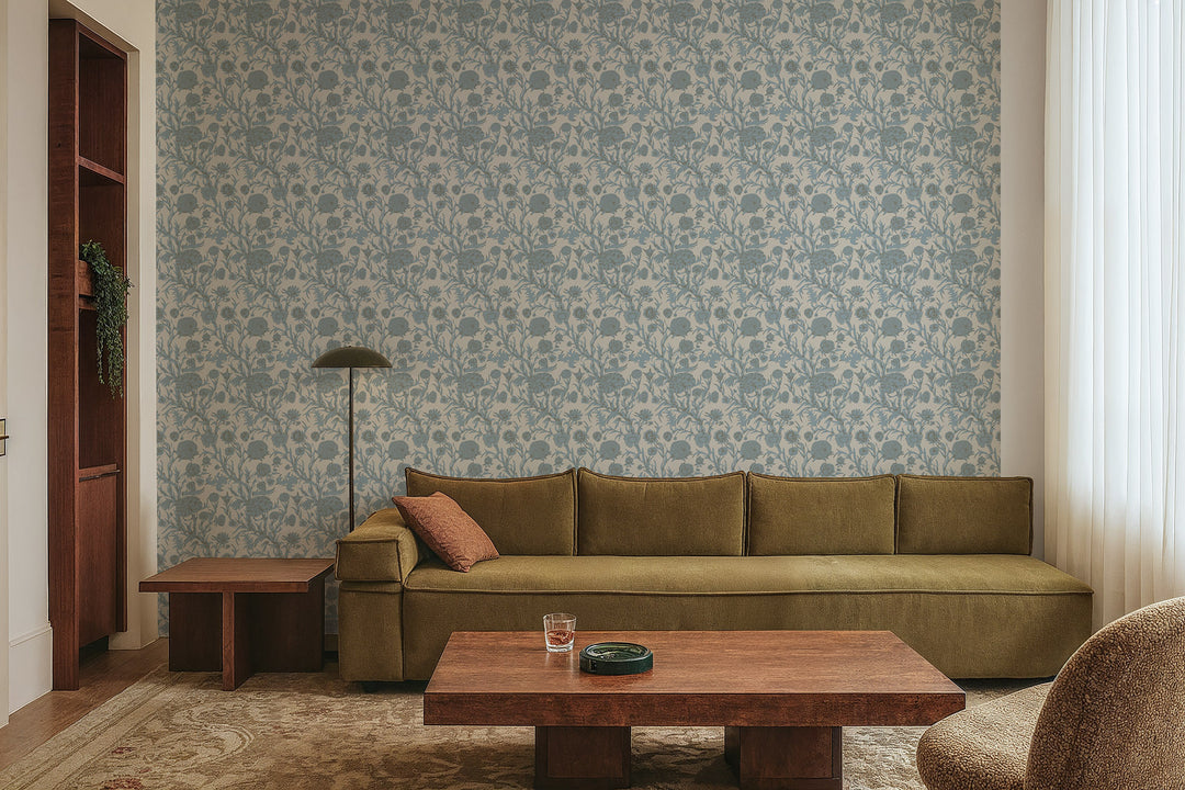 Blooming Thicket - Linen Stone Wallpaper