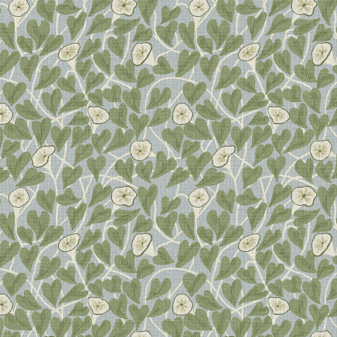Climbing Vine Hazy Blue Grasscloth