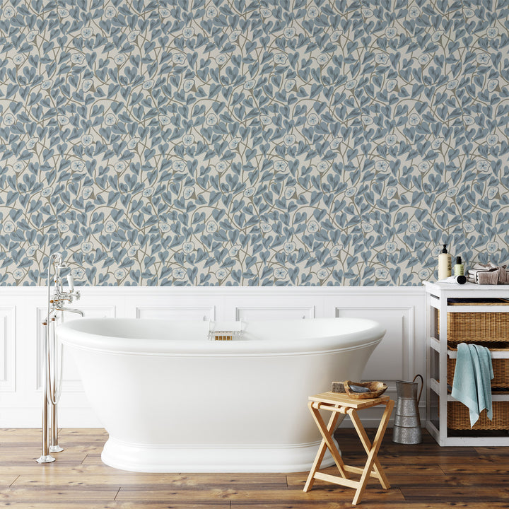 Climbing Vine - Linen Stone Wallpaper