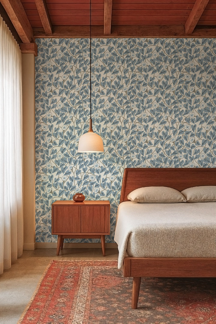 Climbing Vine - Linen Stone Wallpaper