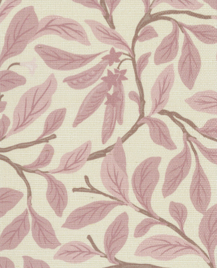 Leaf And Pod Dusty Blush Grasscloth