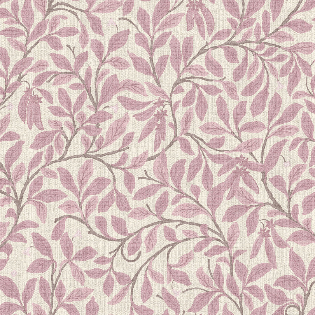 Leaf And Pod Dusty Blush Grasscloth