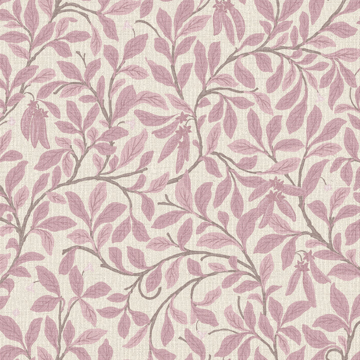Leaf And Pod Dusty Blush Grasscloth