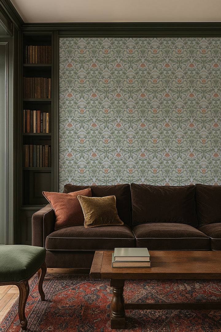 Ribbon Lily - Hazy Blue Wallpaper