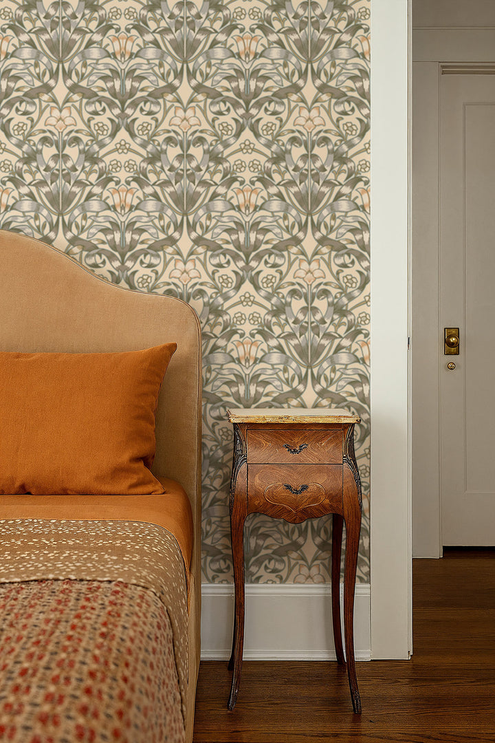 Ribbon Lily - Pale Peach Wallpaper