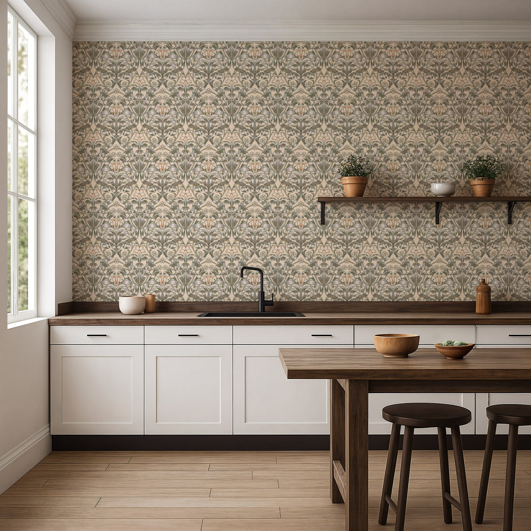 Ribbon Lily - Pale Peach Wallpaper