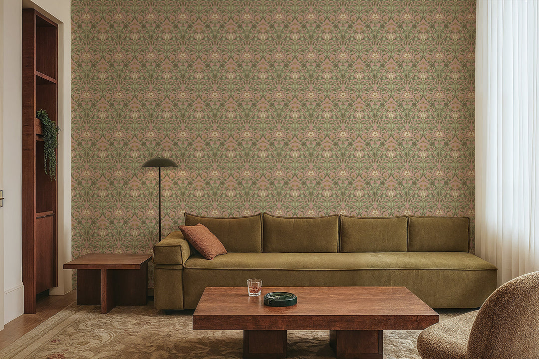 Ribbon Lily - Sunset Pink Wallpaper