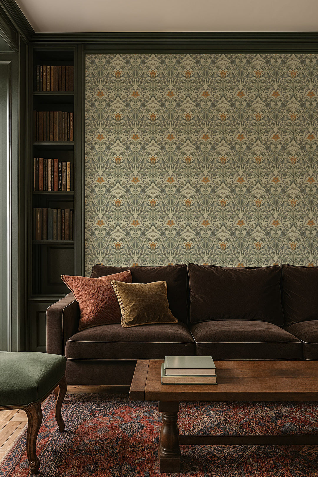 Ribbon Lily - Traditional Taupe Wallpaper