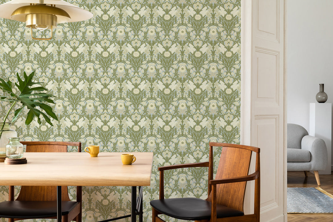Wild Meadow - Afternoon Green Wallpaper