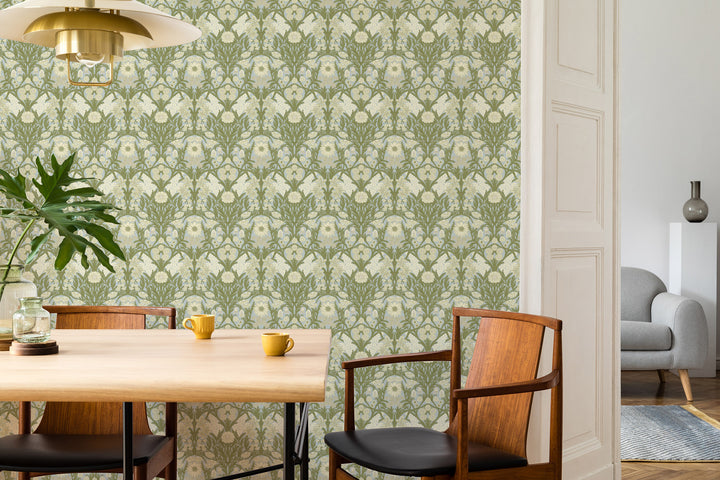 Wild Meadow - Afternoon Green Wallpaper