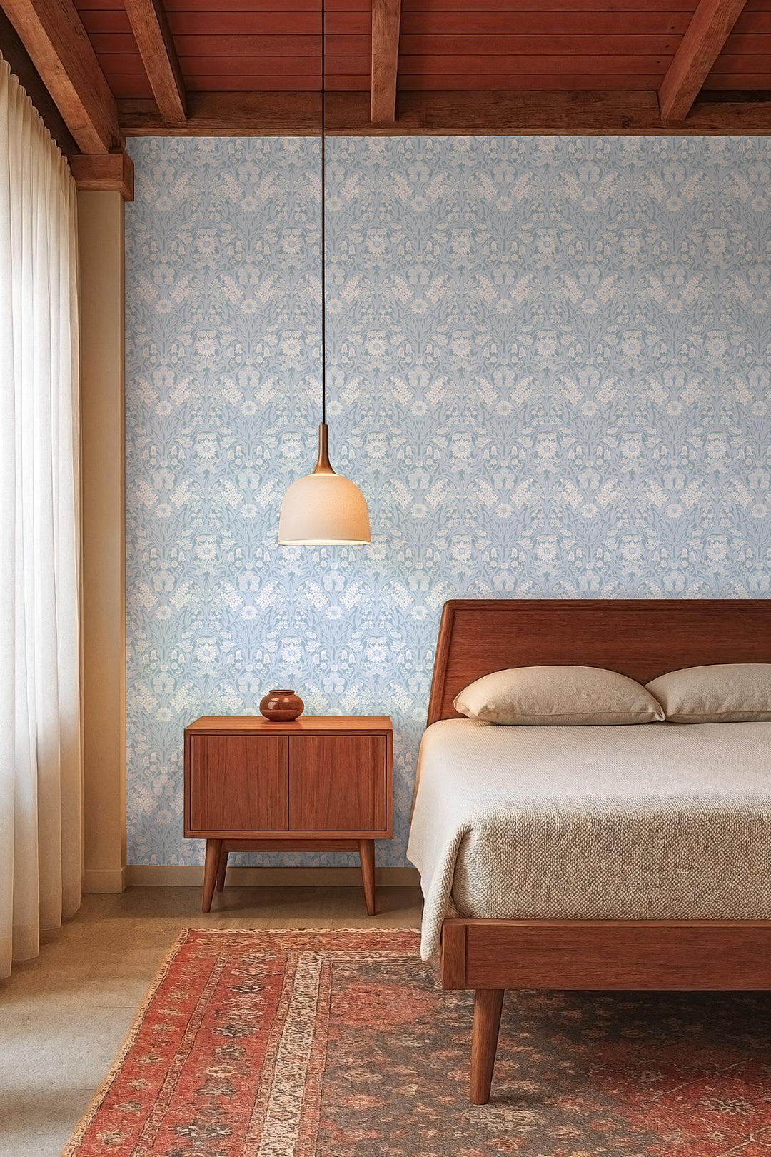 Wild Meadow - Misty Blue Wallpaper