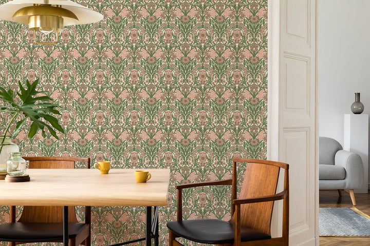 Wild Meadow - Sage Pink Wallpaper