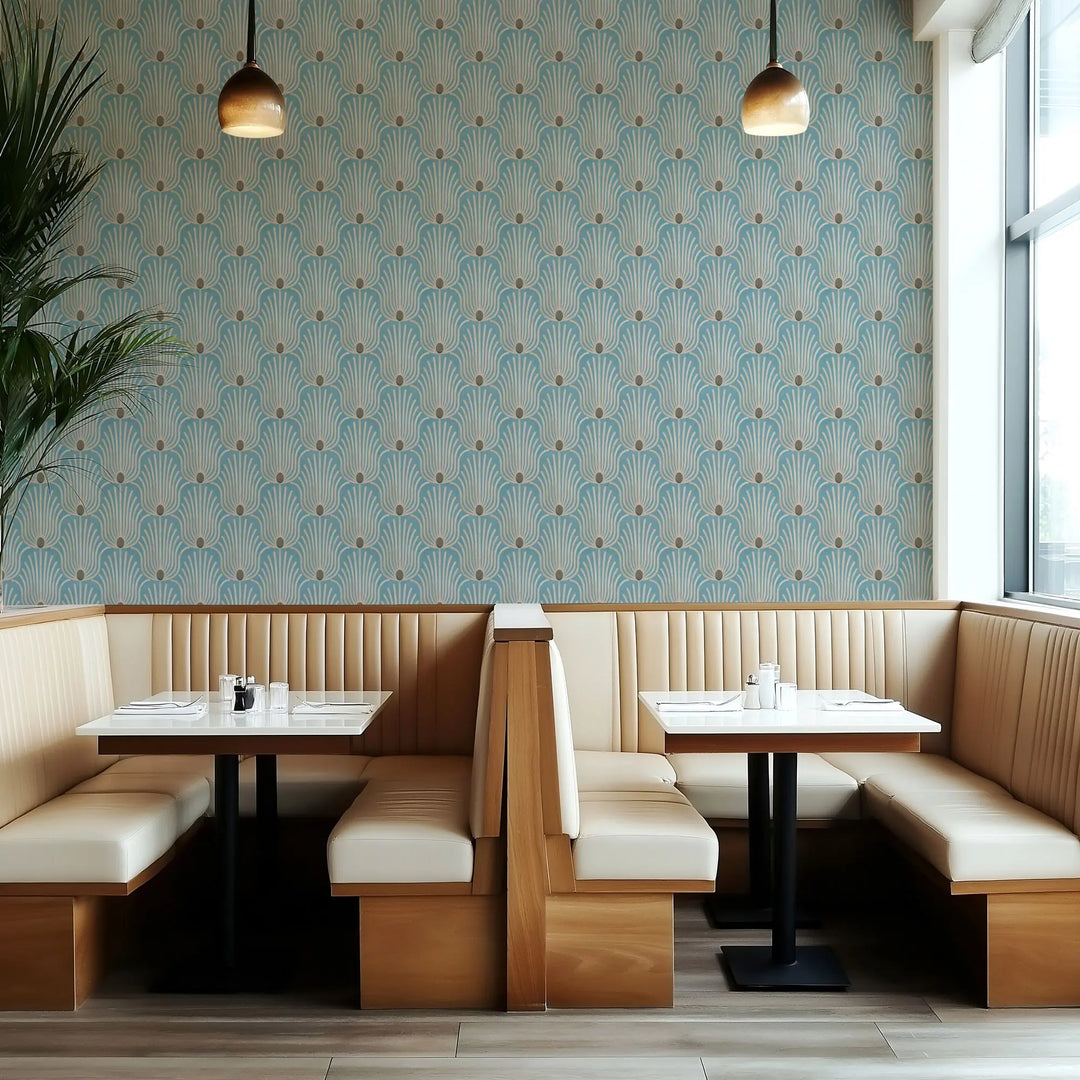 Carlyle Feather - Blue Jewel Wallpaper