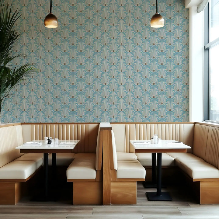 Carlyle Feather - Blue Jewel Wallpaper