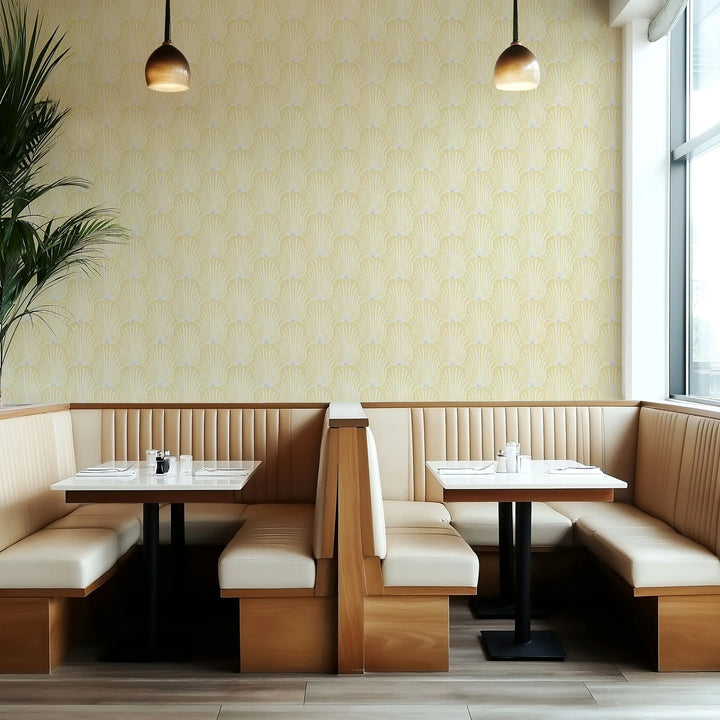 Carlyle Feather - Washed Yellow Wallpaper