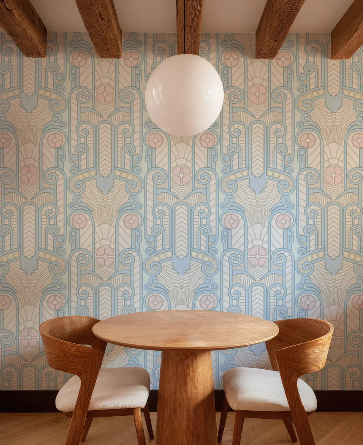 Congress Relief - Sunbleached Blue Wallpaper