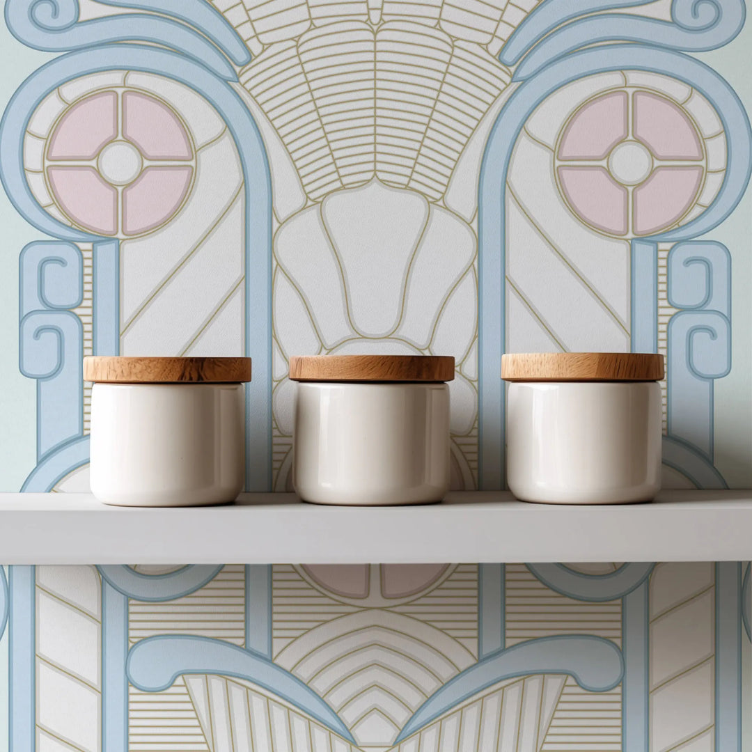 Congress Relief - Sunbleached Blue Wallpaper