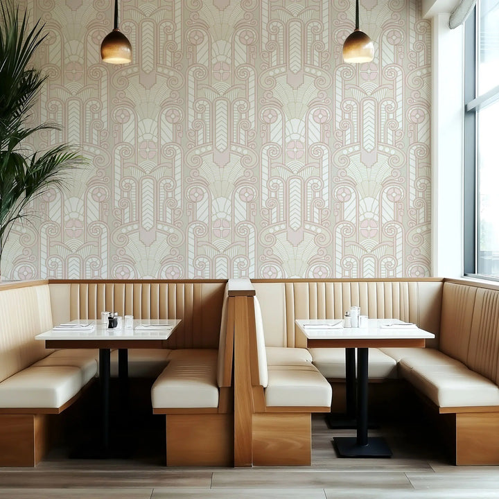 Congress Relief - Washed Pink Wallpaper