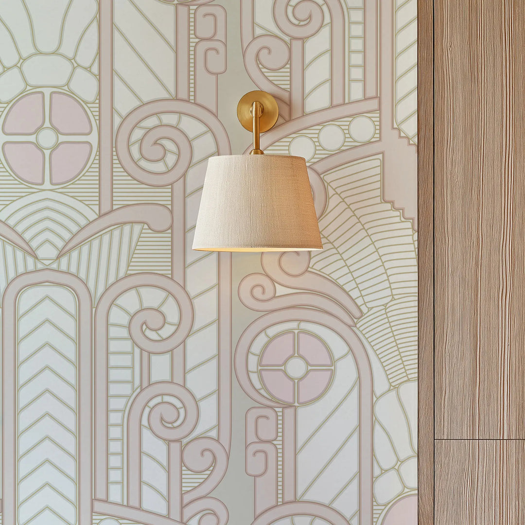 Congress Relief - Washed Pink Wallpaper