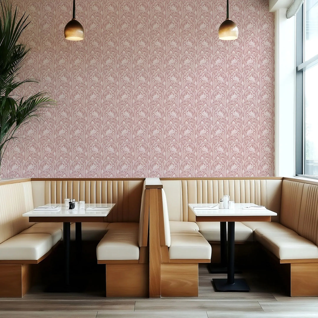 Deco Heron - Blush Wallpaper