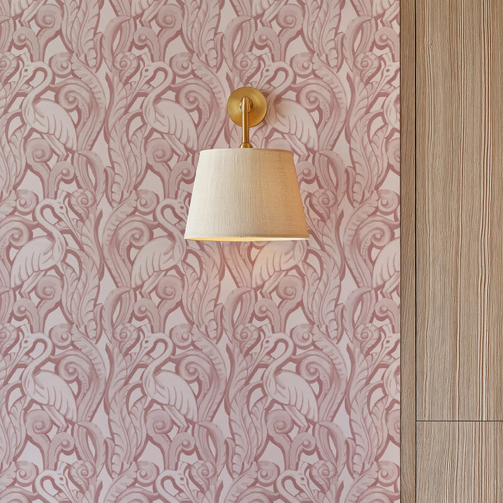 Deco Heron - Blush Wallpaper