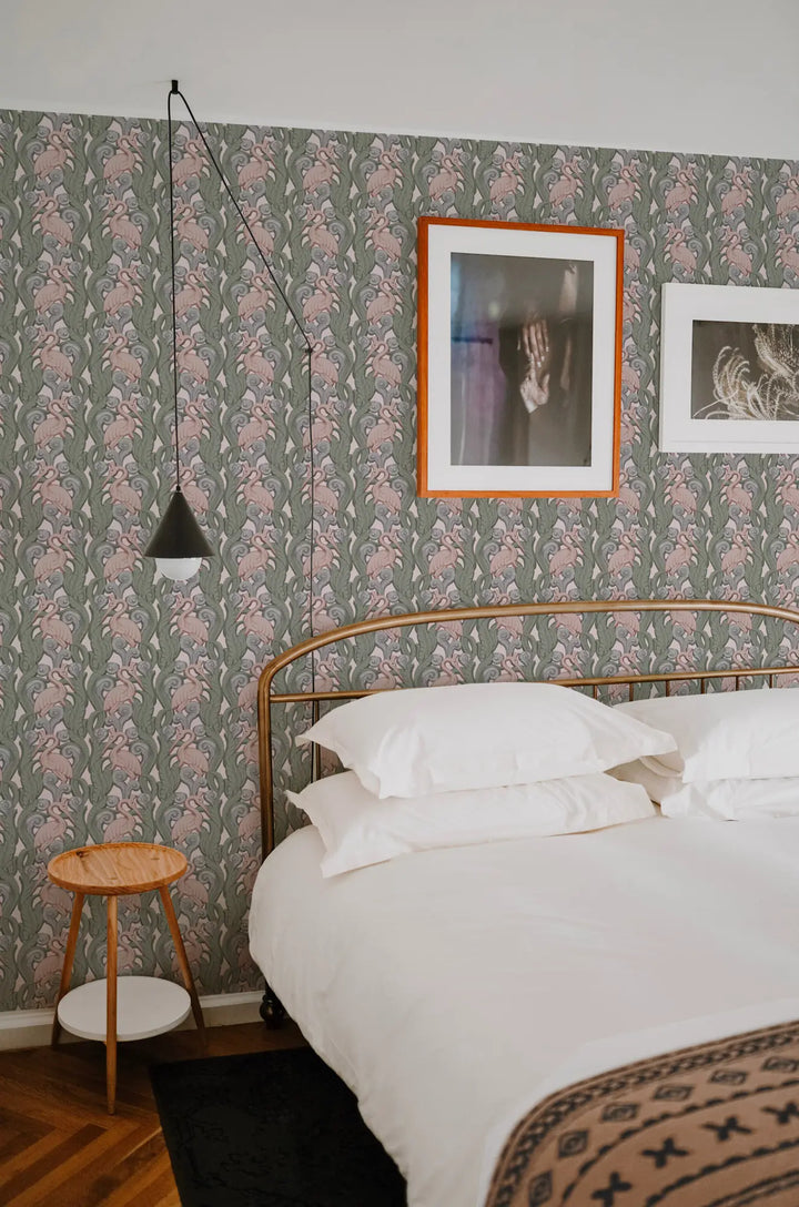 Deco Heron - Sunwashed Wallpaper