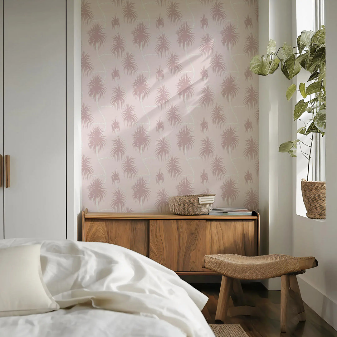 Dragon Tree - Blush Pink Wallpaper