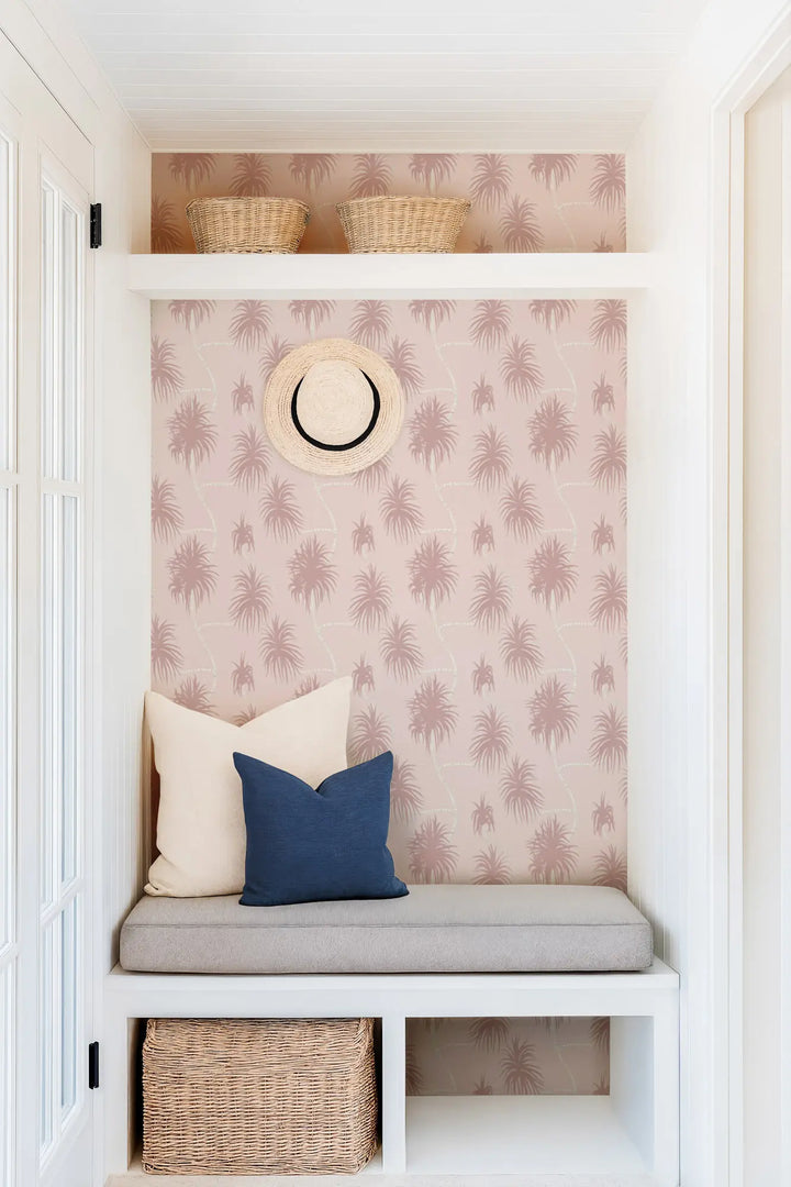 Dragon Tree - Blush Pink Wallpaper