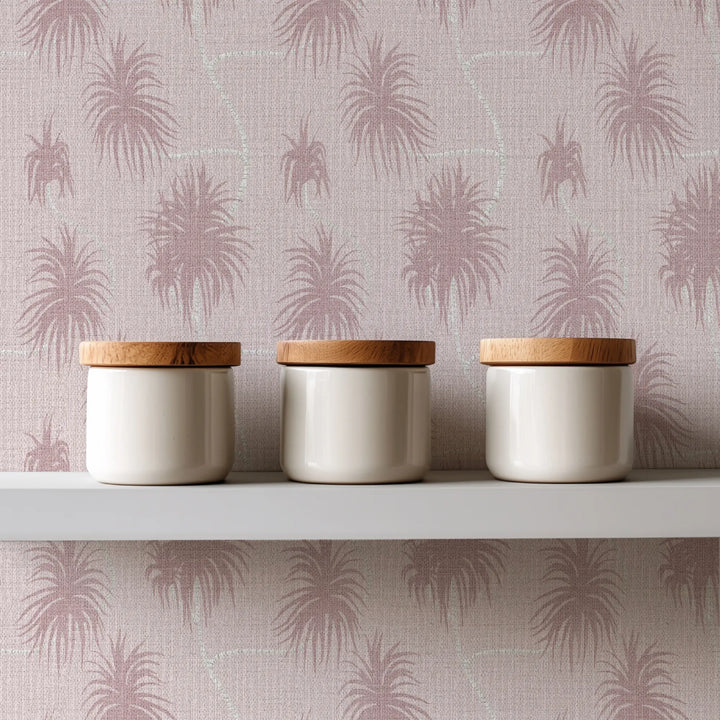 Dragon Tree Blush Pink Grasscloth